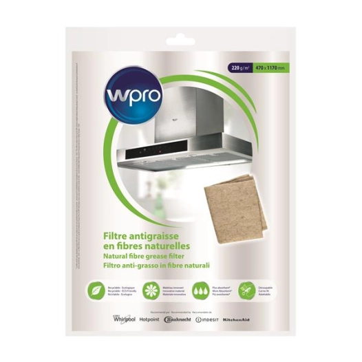 Filtre antigraisse universel en fibres naturelles de lin - 220g/m² - 47 x 17 cm - hyper absorbant et écologique - WPRO