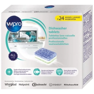 24 tablettes tout en 1 pour lave-vaisselle : fonction lavage, fonction rinçage, fonction sel, fonction protection des ve - WPRO