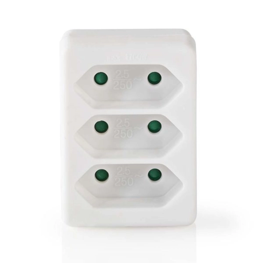 BLOC MURAL 3 PRISES Type F (CEE 7/7) 250 V AC 50 Hz Côté câble d'alimentation B: France / Type C (CEE 7/16) 250 V - NEDIS