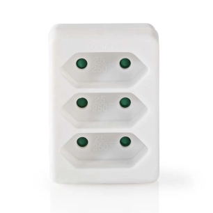 BLOC MURAL 3 PRISES Type F (CEE 7/7) 250 V AC 50 Hz Côté câble d'alimentation B: France / Type C (CEE 7/16) 250 V - NEDIS