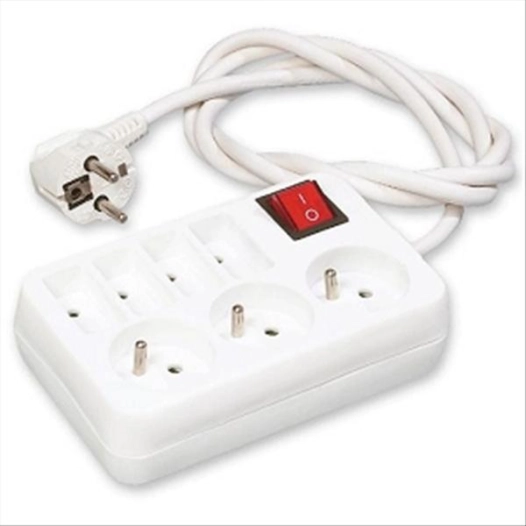 Multiprises: 4 prises - Interrupteur - 3680W Max - 3 prises 2 pôles+terre / 4 prises 2 pôles - ERARD