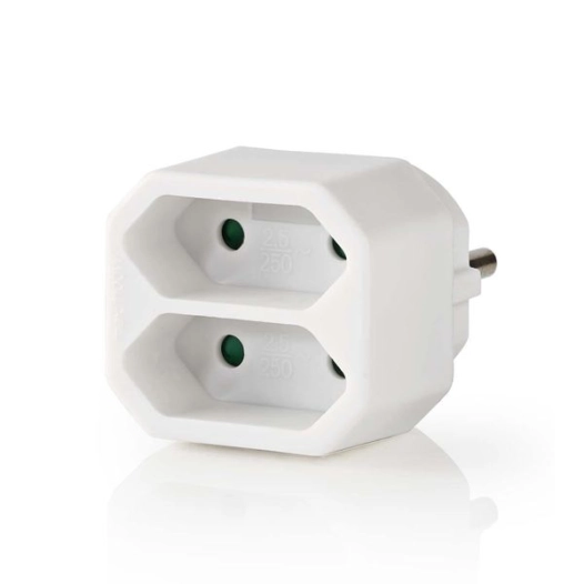 BLOC MURAL 2 PRISES Type F (CEE 7/7) 250 V AC 50 Hz Côté câble d'alimentation B: France / Type C (CEE 7/16) 250 V - NEDIS