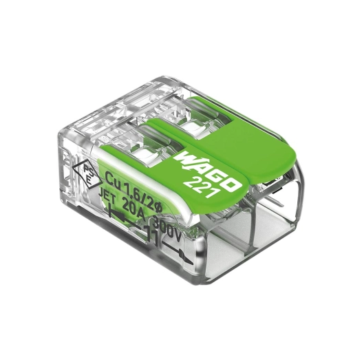 100 connecteur d'épissure compact 2 x 0,2 - 4 mm² pour tous types de fils - vert
