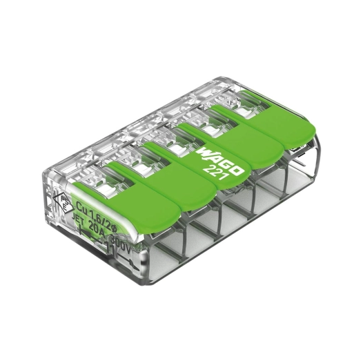 100 connecteur d'épissure compact 5 x 0,2 - 4 mm² pour tous types de fils - vert