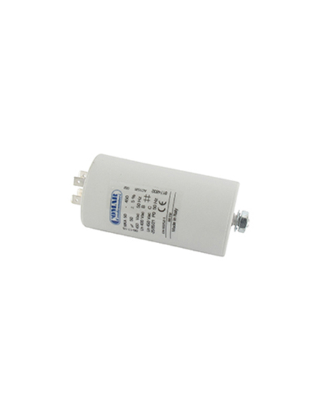 Condensateur Électrique Universel 50 Uf. - Fixation M8 , Ø: 50 Mm , H: 94 Mm