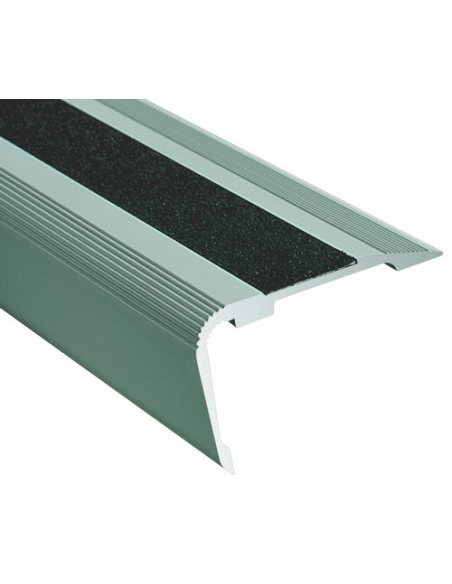 Nez de Marches Bande Carborundum Bord Sifflet alu incolore 19mm Adhésif 53x33mmx4m avec bande