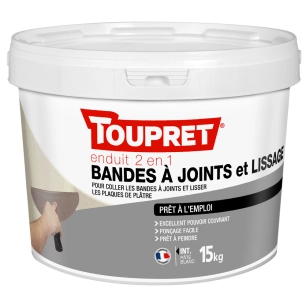 Enduit 2en1 Bandes à Joints et Lissage Pâte 15kg