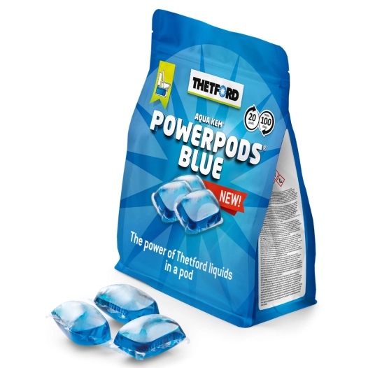 Additifs WC chimique Pré-dosés PowerPods Blue et Bio Sachet de 20 Capsules - AQUA KEM