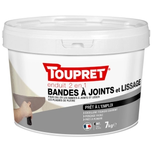 Enduit 2en1 Bandes à Joints et Lissage Pâte 7kg