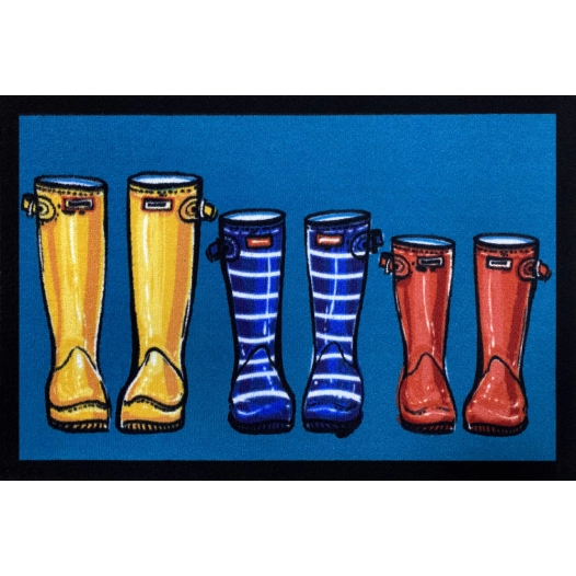 Tapis Entry Family Boots Turquoise 40x60cm