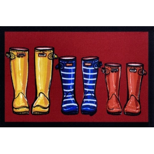 Tapis Entry Family Boots Red 40x60cm