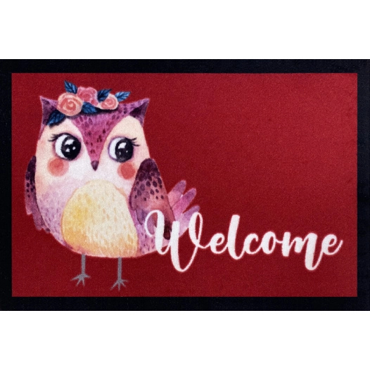 Tapis Entry Owl Girl Red 40x60cm