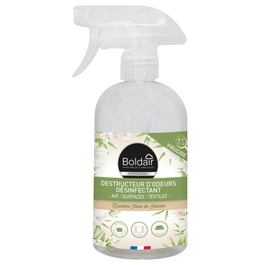 Boldair Destructeur d'Odeur Désinfectant Bambou Jasmin Vapo 500ml