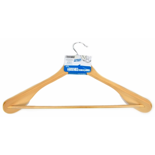 Cintre Bois Naturel Galbé Antiglisse