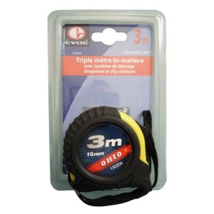 Mètre Ruban Bi-Matière Ohio 3mx16mm sous Blister