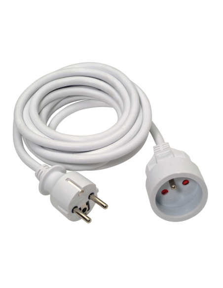 Rallonge 3G1,5mm² PVC 3m Blanche
