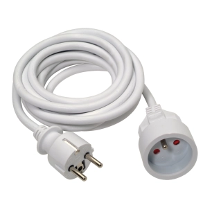 Rallonge 3G1,5mm² PVC 3m Blanche