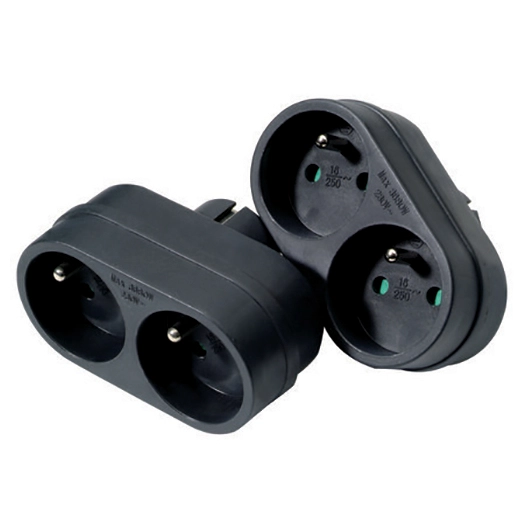 Multiprise double 16 A avec terre blanche (lot de 2) - PROFILE