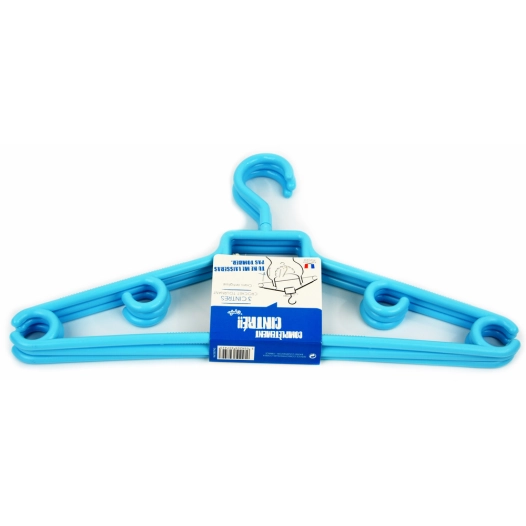 Cintres Plastique Bleu Crochets Tournants Lot de 3