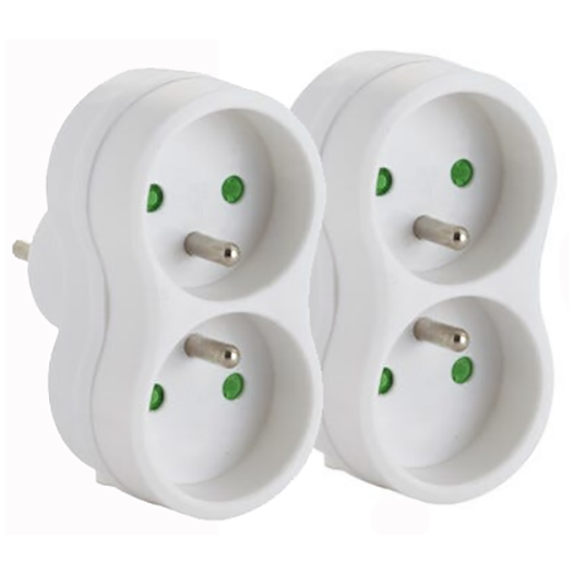 Multiprise 16A Blanche Lot de 2
