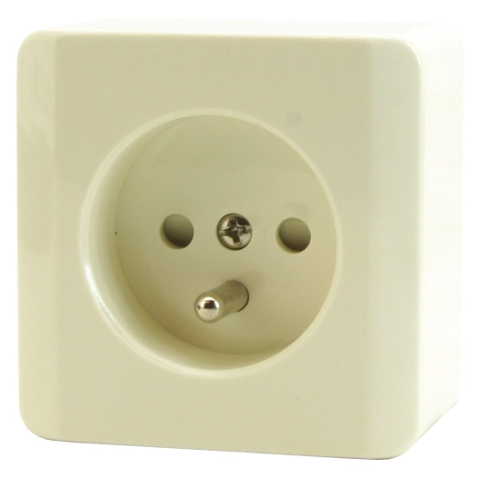 Prise Bipolaire avec Terre Apparente Blanche