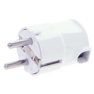 Fiche Coudée 16A 2 Pôles + Terre Blanche