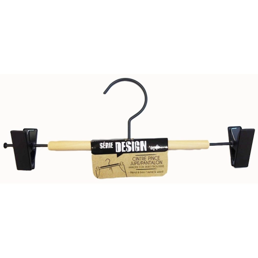Cintre Pince Jupe\Pantalon Métal & Bois Design