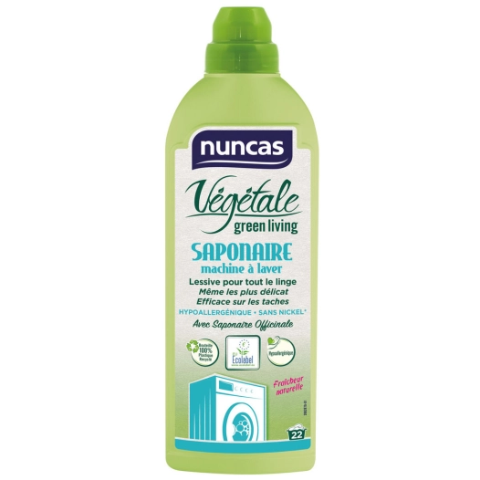 Lessive Liquide Végétale Saponaire Machine à Laver 1L - NUNCAS