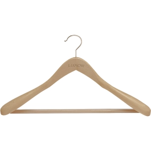 Cintre galbé en bois verni Luxor Officier 45 cm | Rangement dressing - MONDEX