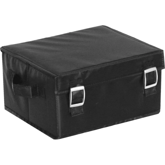 Malle de Rangement Noire avec Couvercle Medium 26x22x14cm - MONDEX