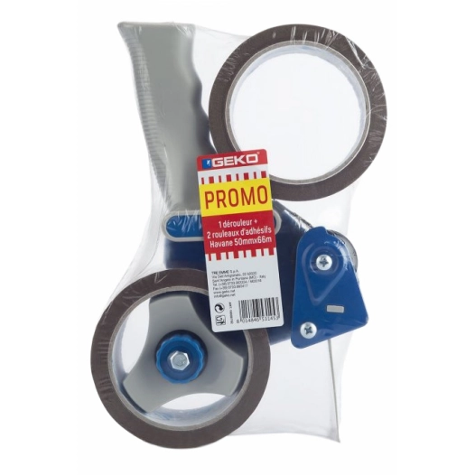 Pack Promo Dérouleur + 2rlx Emballage Havane 50x66mm - GEKO