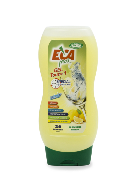 Gel Vaisselle Tout en 1 Spécial Cycle Court 720ml - ECA PROS