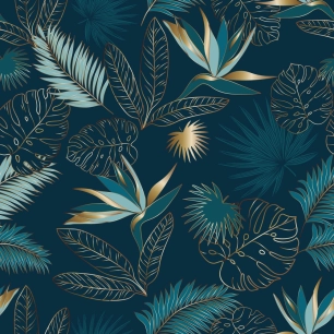 Nappe Polyester 140x240cm Vahina Paon sur Cintre - ACCESS DECO