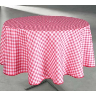 Nappe Polyester Ronde Ø160cm Vichy Rouge sur Cintre - ACCESS DECO