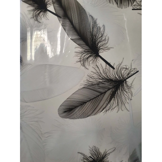 Cristal Imprimé Plume 140cmx20ml Noir - ACCESS DECO