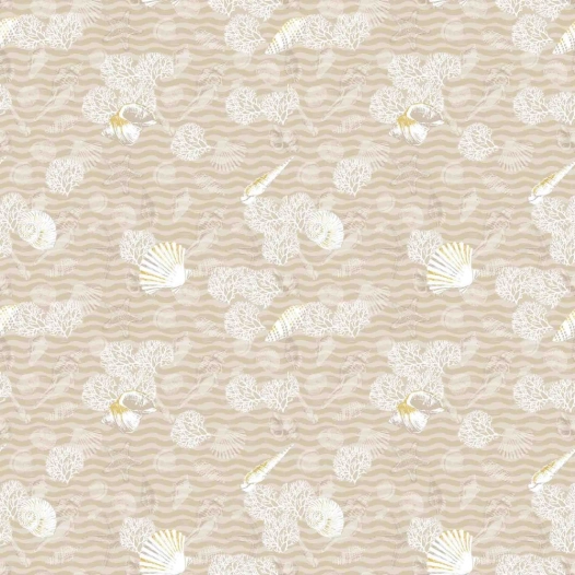 Toile Cirée Déco 140cmx20ml Coquillage Beige - ACCESS DECO