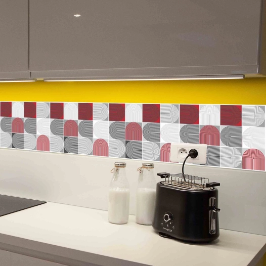 Carrelage Adhésif 3D Colure Rouge - ACCESS DECO