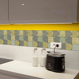 Carrelage Adhésif 3D Colure Kaki - ACCESS DECO