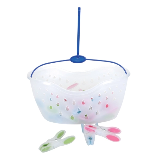 Panier + 24 Pinces à Linge Bi-Matière - M S V