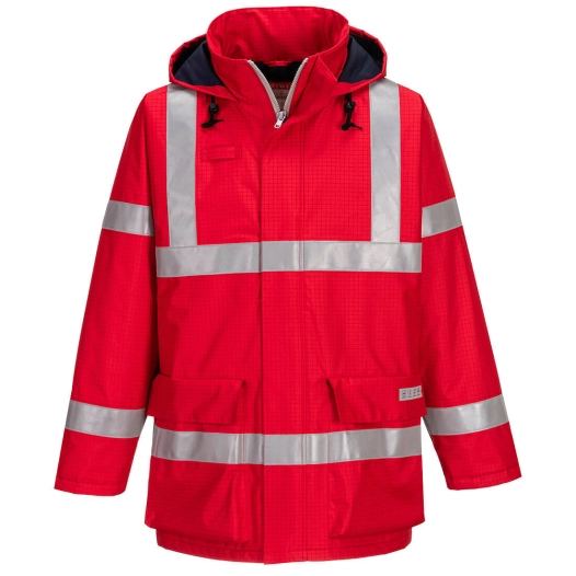 Veste de pluie FR anti-statique Bizflame couleur : Rouge taille XXL - PORTWEST