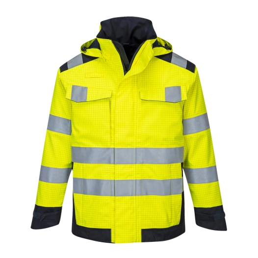 veste de pluie modaflame arc électrique couleur : Jaune/Marine taille L - PORTWEST