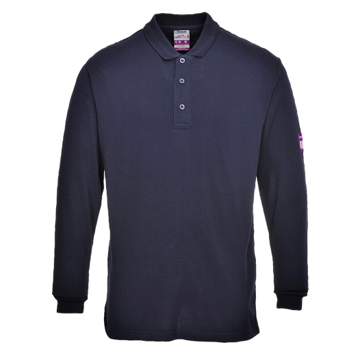 Polo manches longues antistatique résistant aux flammes couleur : Marine taille XS - PORTWEST