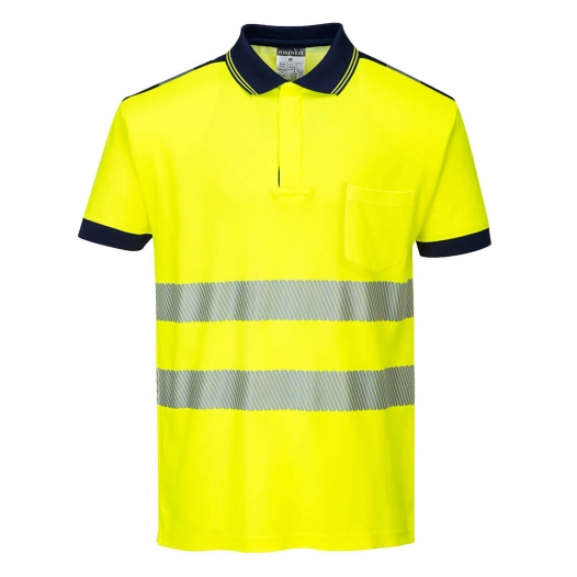 Polo HV PW3 couleur : Jaune/Marine taille L - PORTWEST