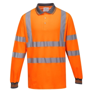 Polo coton majoritaire manches longues couleur : Orange taille XXXL - PORTWEST