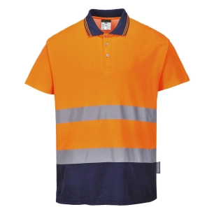 Polo coton comfort couleur : Orange/Marine taille L - PORTWEST
