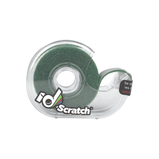 bande ruban auto-agrippant - bobine 2m x 2cm - couleur vert foncé