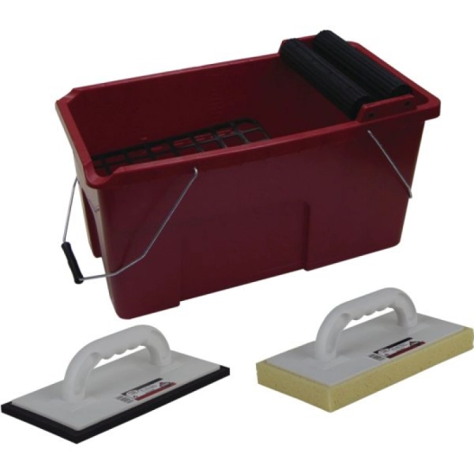 kit de nettoyage rubiclean pro (bac a egouttoir, taloche eponge, talochon caoutchouc)