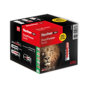 Pack De 120 Goujons Duopower 8x40 Carte (100+ 20 Unités Offertes) 570410 Fischer - FISCHER