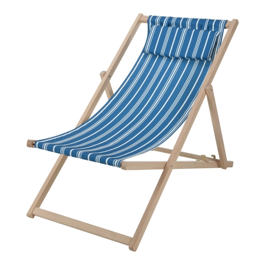 Chaise Pliante Tissu Et Bois 97x56x85cm - PROBUILDER