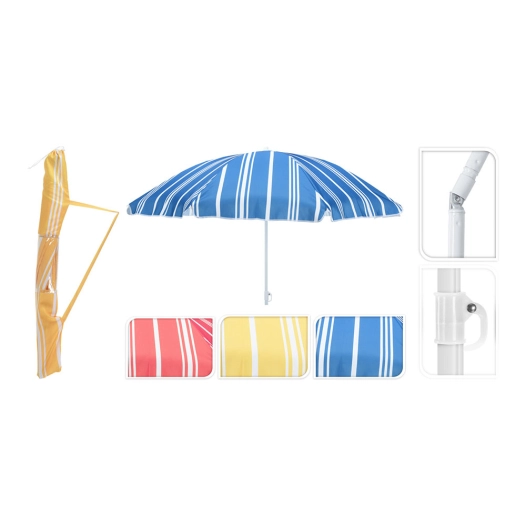 Parapluie De Plage Rayé 180cm, Couleurs Assorties - PROBUILDER